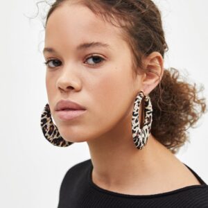 Maxi leopard hoop earrings